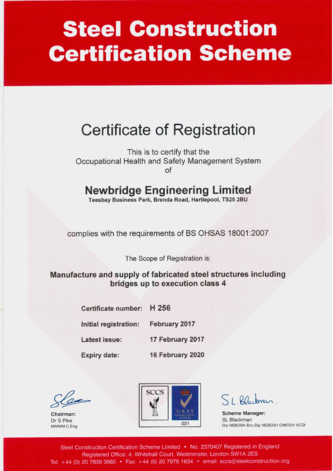 BS OHSAS 18001:2007 Certificate