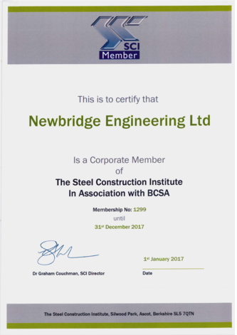 BCSA Membership Certificate