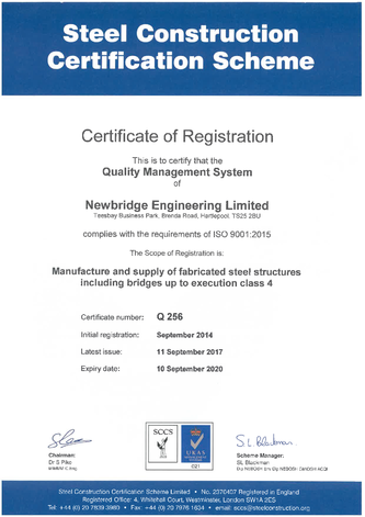 SCCS ISO 9001:2008 Certificate